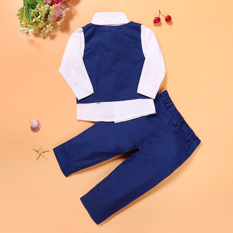 Casual Clothing Suits Boys’ Clothes Vests Gentleman Suits - Blue / 2T