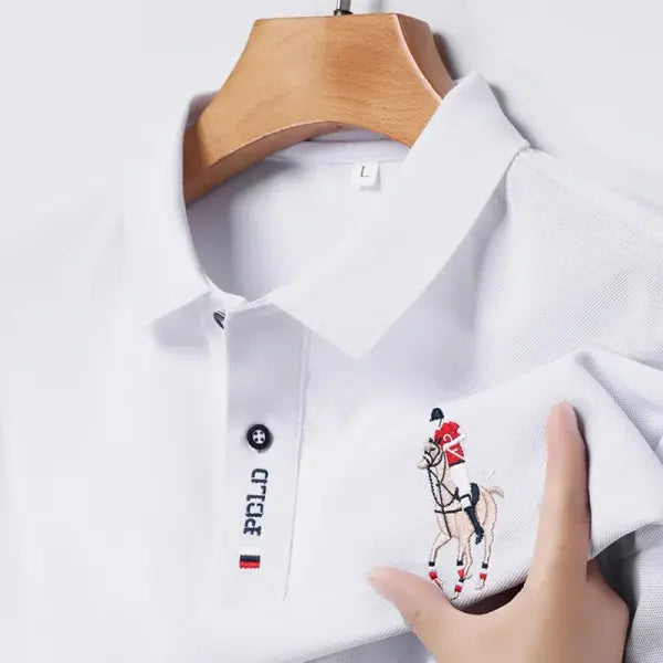 Casual Embroidered Polo Type Shirt Summer Fashion Top