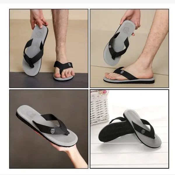 Casual Flip Flops For Men Slippers Beach Sandals Summer Non-Slip Flat Slides Men Slippers Indoor House Shoes Man Male