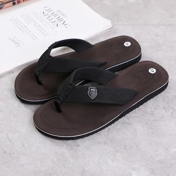 Men’s Casual Beach Flip Flops: Non-Slip Summer Sandals & Indoor House Slides - Dark brown / 40