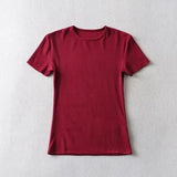 Casual Summer Women’s Skinny Fit T-Shirt – Short Sleeve O-Neck Crop Top