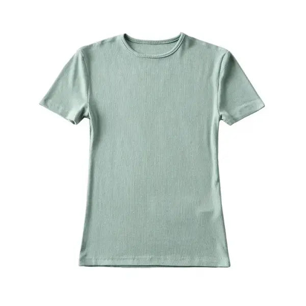 Casual Summer Women’s Skinny Fit T-Shirt – Short Sleeve O-Neck Crop Top