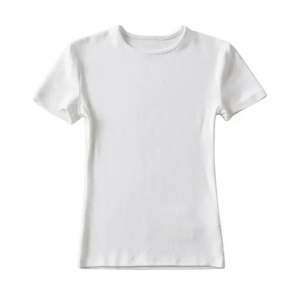Casual Summer Women’s Skinny Fit T-Shirt – Short Sleeve O-Neck Crop Top