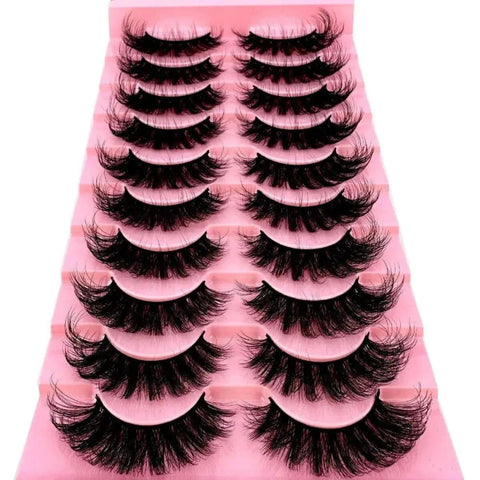 Cat Eye Lashes with 8D Wispy Faux Mink – 10 Pairs Set