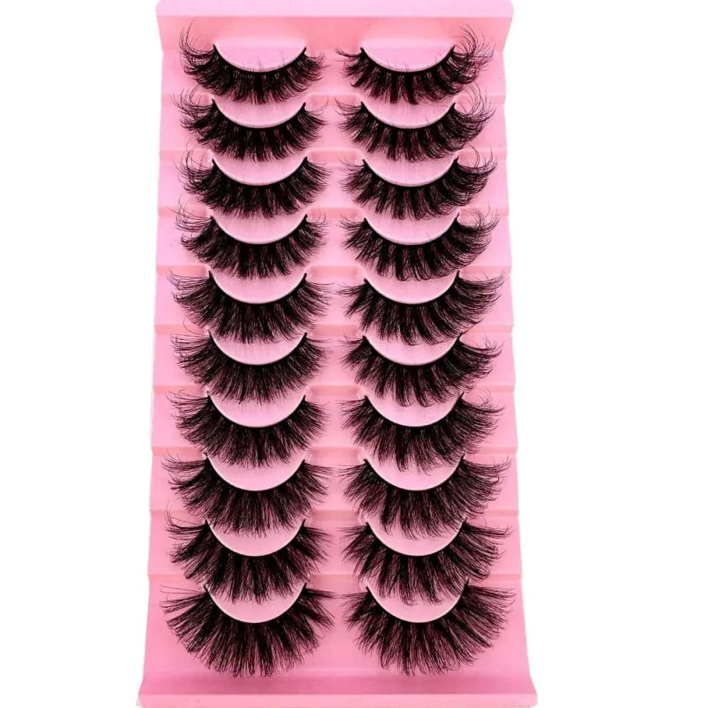 Cat Eye Lashes with 8D Wispy Faux Mink – 10 Pairs Set