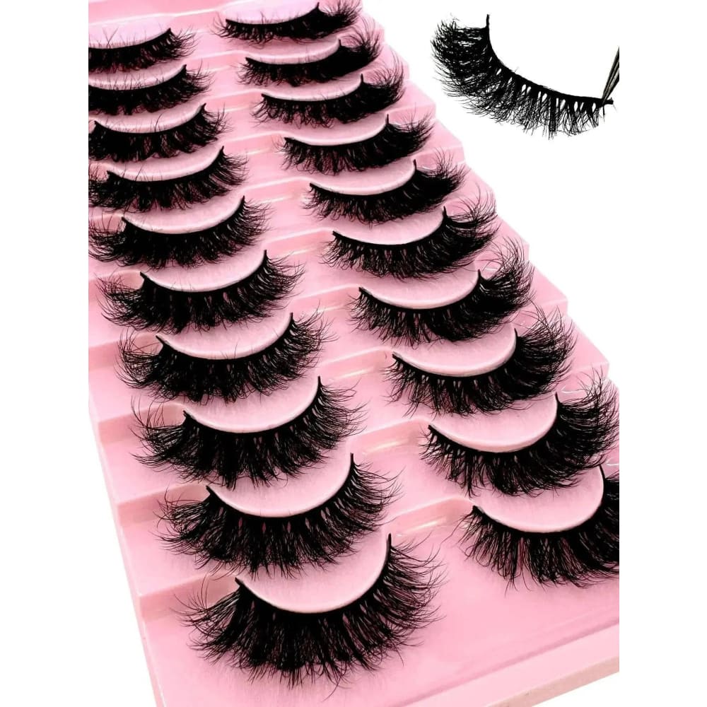 Cat Eye Lashes with 8D Wispy Faux Mink – 10 Pairs Set - 10 pairs3D115