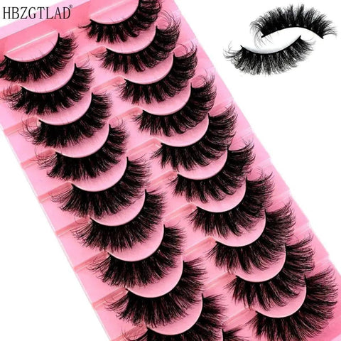 Cat Eye Lashes with 8D Wispy Faux Mink – 10 Pairs Set - 10 pairsJQ01