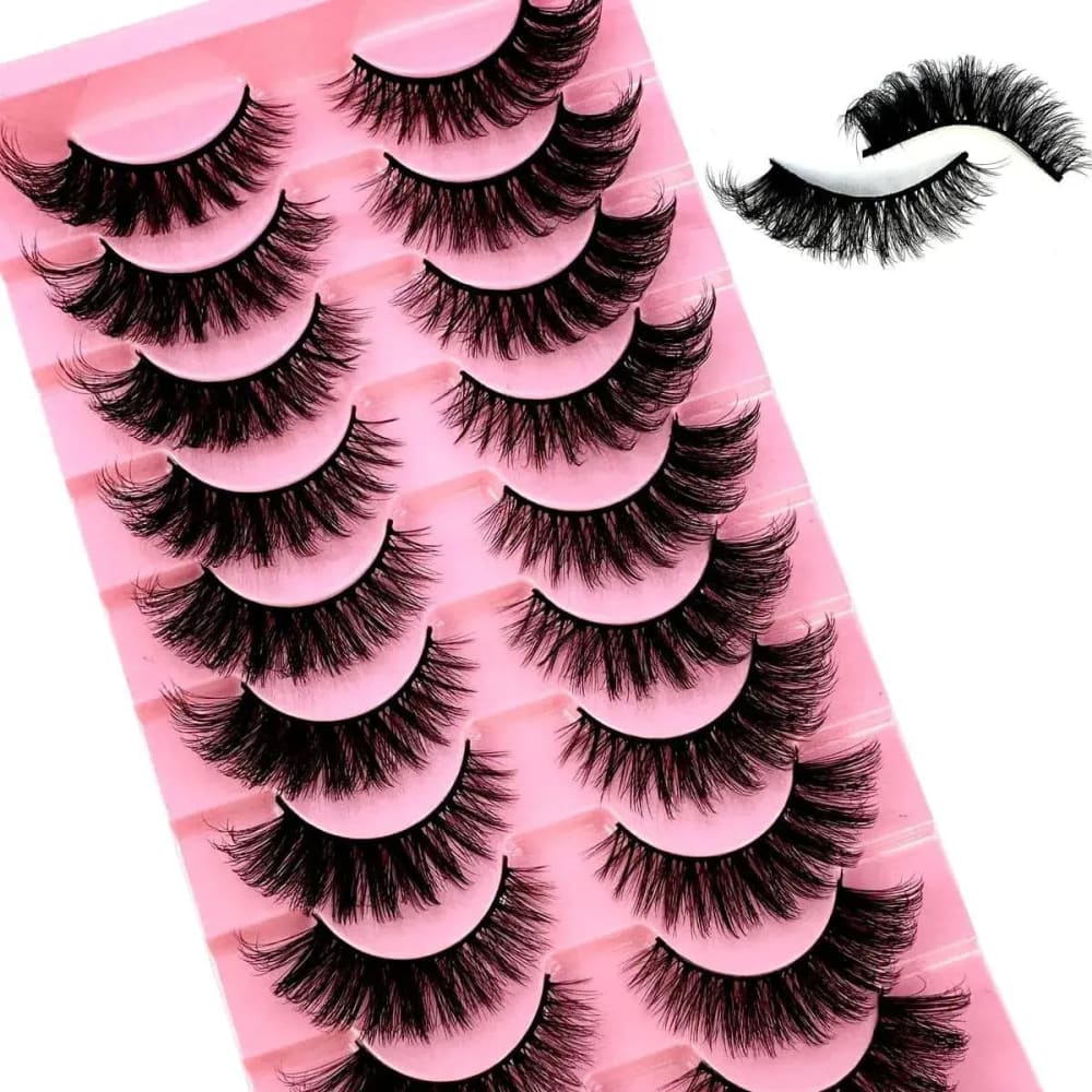 Cat Eye Lashes with 8D Wispy Faux Mink – 10 Pairs Set - 10 pairsJQ04