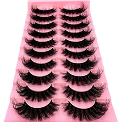 Cat Eye Lashes with 8D Wispy Faux Mink Eyelashes 10 Pairs Set - Himpall