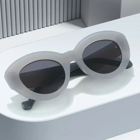 Cat Eye & Oval Luxury Sunglasses – Olive Green Retro Shades UV400