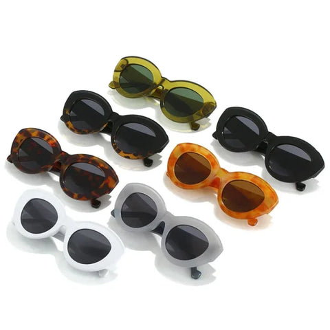 Cat Eye & Oval Luxury Sunglasses – Olive Green Retro Shades UV400
