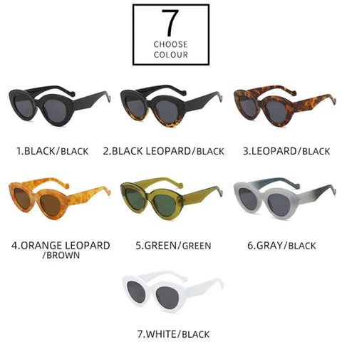 Cat Eye & Oval Luxury Sunglasses – Olive Green Retro Shades UV400