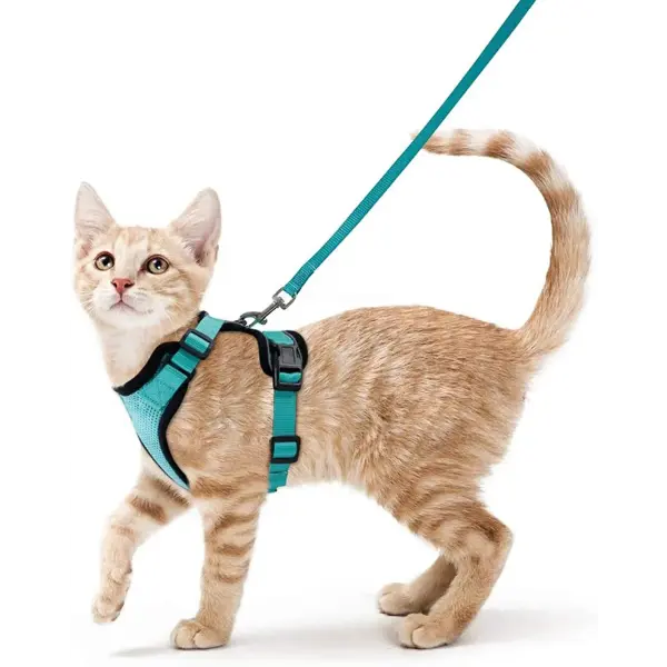 Escape-Proof Cat Harness and Leash Set: Soft Adjustable Walking Vest with EasyControl