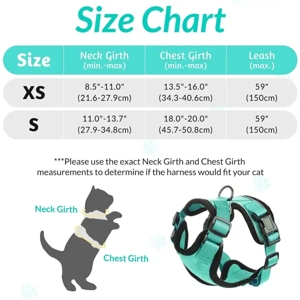 Escape-Proof Cat Harness and Leash Set: Soft Adjustable Walking Vest with EasyControl