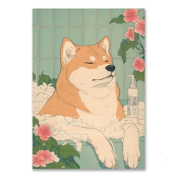 Cat in Bathtub Diamond Painting Square Round Kit Retro Home Decor - RT-3044 / 20x30cm Square
