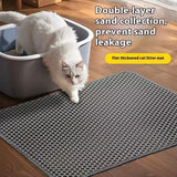 Cat Litter Mat 2-Layer Design Premium Sand Trapping Technology Waterproof Base Non-Slip Pet Floor Protector for Indoor