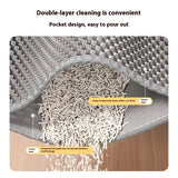 Cat Litter Mat 2-Layer Design Premium Sand Trapping Technology Waterproof Base Non-Slip Pet Floor Protector for Indoor