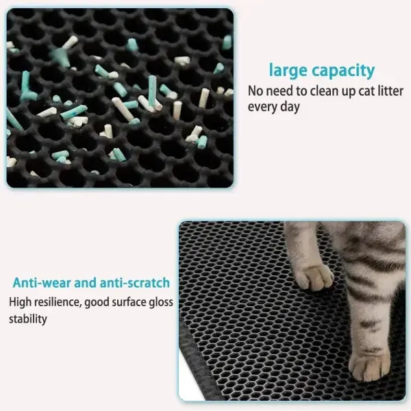 Cat Litter Mat Waterproof Double Layer Pet Litter Box Mat Pet Toilet Cat Mat Nonslip Sand Cat Washable Mat Pet Clean