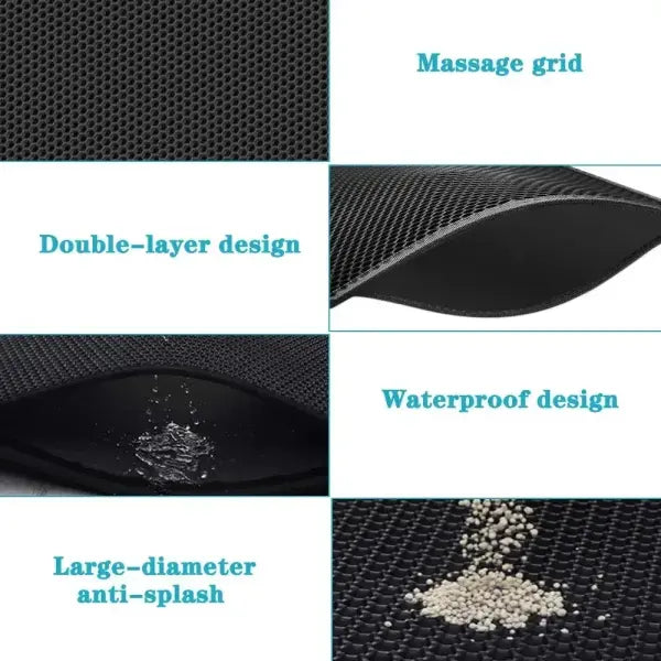 Cat Litter Mat Waterproof Double Layer Pet Litter Box Mat Pet Toilet Cat Mat Nonslip Sand Cat Washable Mat Pet Clean