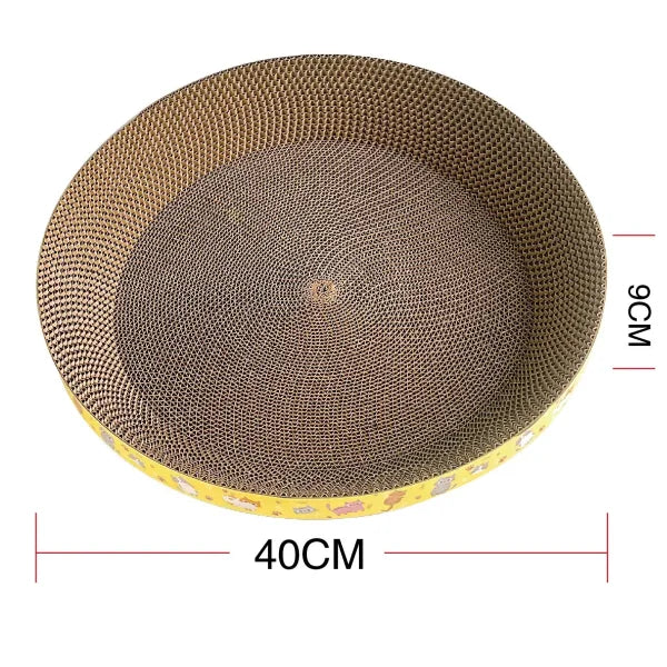 Cat Scratching Board - Oval Corrugated Paper Claw Toy & Furniture Protector - Himpall