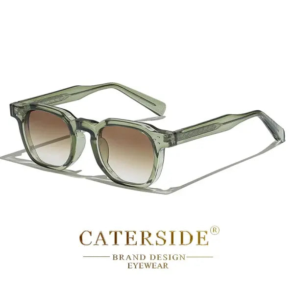Men Sunglasses Square Plastic UV400 For Party Business - C07 Green brown / China Mainland / AS picture show
