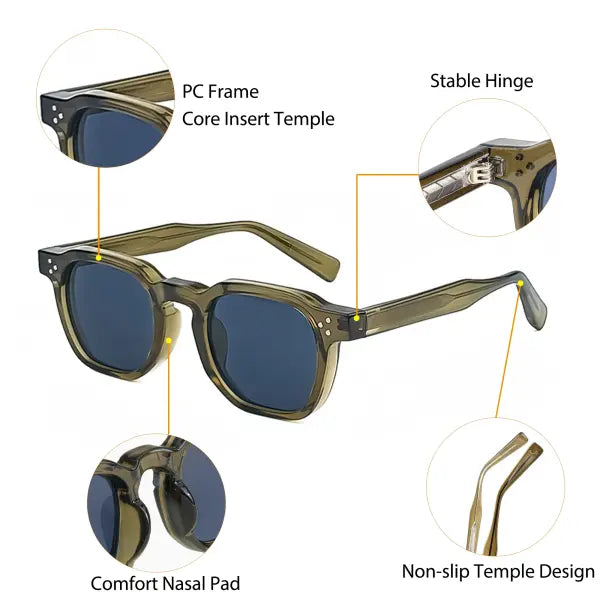 Men Sunglasses Square Plastic UV400 For Party Business