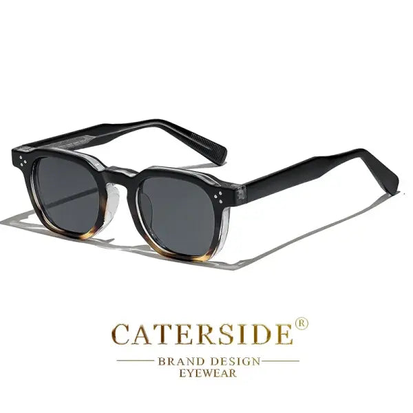 Men Sunglasses Square Plastic UV400 For Party Business - C04 Black Gray / China Mainland / AS picture show