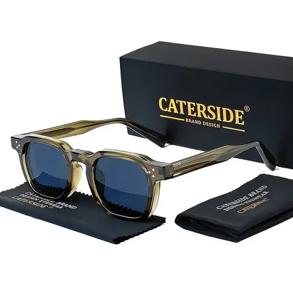Men Sunglasses Square Plastic UV400 For Party Business - C02CA Green Gray / China Mainland / AS picture show