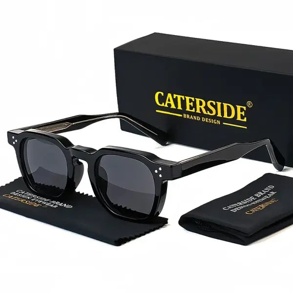 Men Sunglasses Square Plastic UV400 For Party Business - C01CA Black / China Mainland / AS picture show