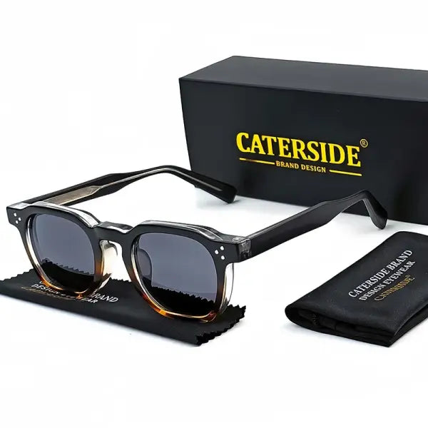 Men Sunglasses Square Plastic UV400 For Party Business - C04CA Black Gray / China Mainland / AS picture show