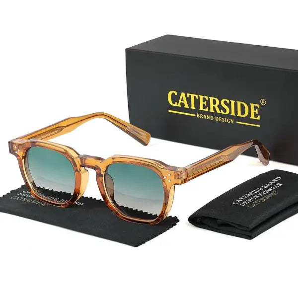 Men Sunglasses Square Plastic UV400 For Party Business - C08CA Yellow Green / China Mainland / AS picture show