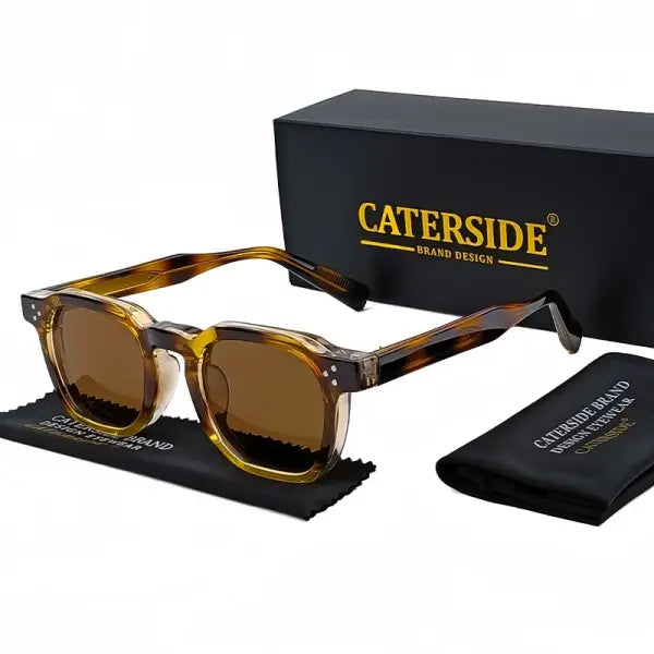 Men Sunglasses Square Plastic UV400 For Party Business - C06CA Brown / China Mainland / AS picture show