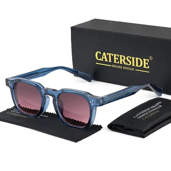 Men Sunglasses Square Plastic UV400 For Party Business - C09CA Blue Red / China Mainland / AS picture show