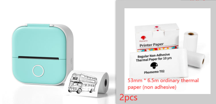 Phomemo T02 Portable Bluetooth Thermal Label Printer - All green set1 / USB