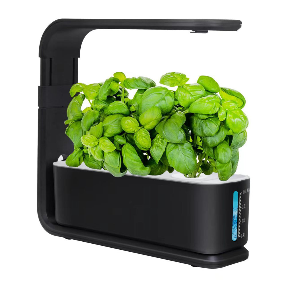 Full Spectrum Led Grow Light Intelligent Hydroponic Planter Vegetable Planting Machine - 3 Hole Black / AU