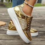Women Low Heel Round Toe PU Leather Shoes