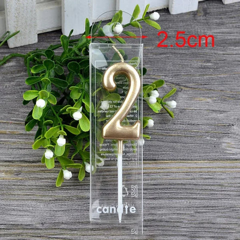 Clear acrylic trophy with gold number 2 for Champagne Gold Paraffin Candle product