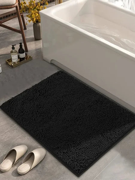 Chenille Bathroom Carpet - Non-Slip Plush Bath Mat with Ghibli & Cat Designs