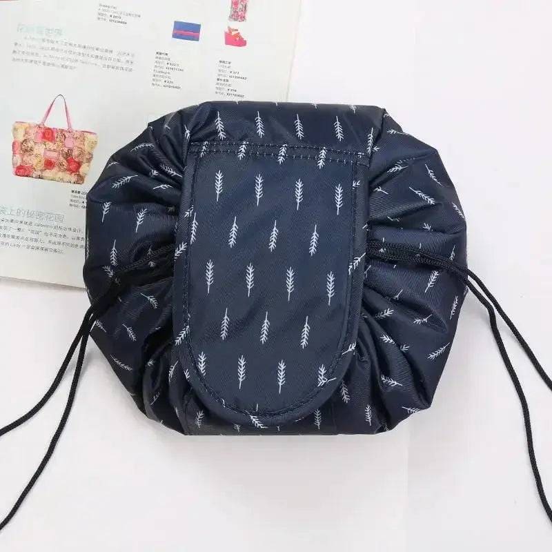 Chic Cosmetic Bag - Waterproof Drawstring Makeup Organizer - Dark Blue