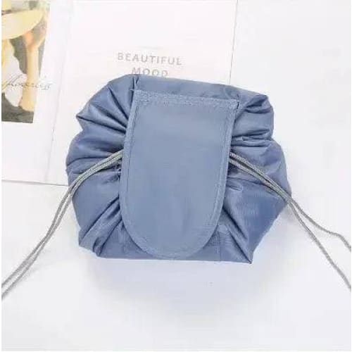 Chic Cosmetic Bag - Waterproof Drawstring Makeup Organizer - Dark gray