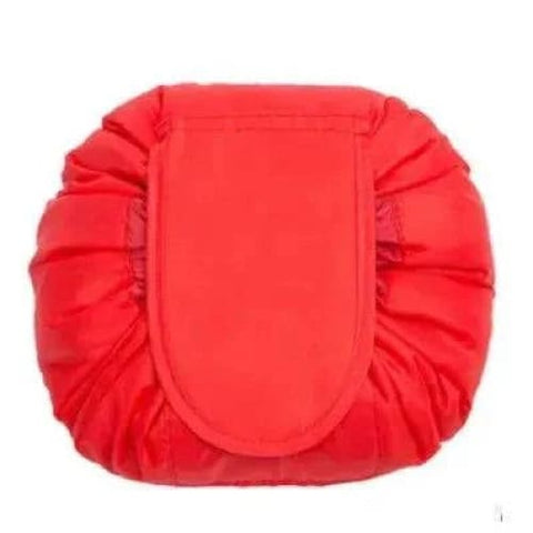 Chic Cosmetic Bag - Waterproof Drawstring Makeup Organizer - Red