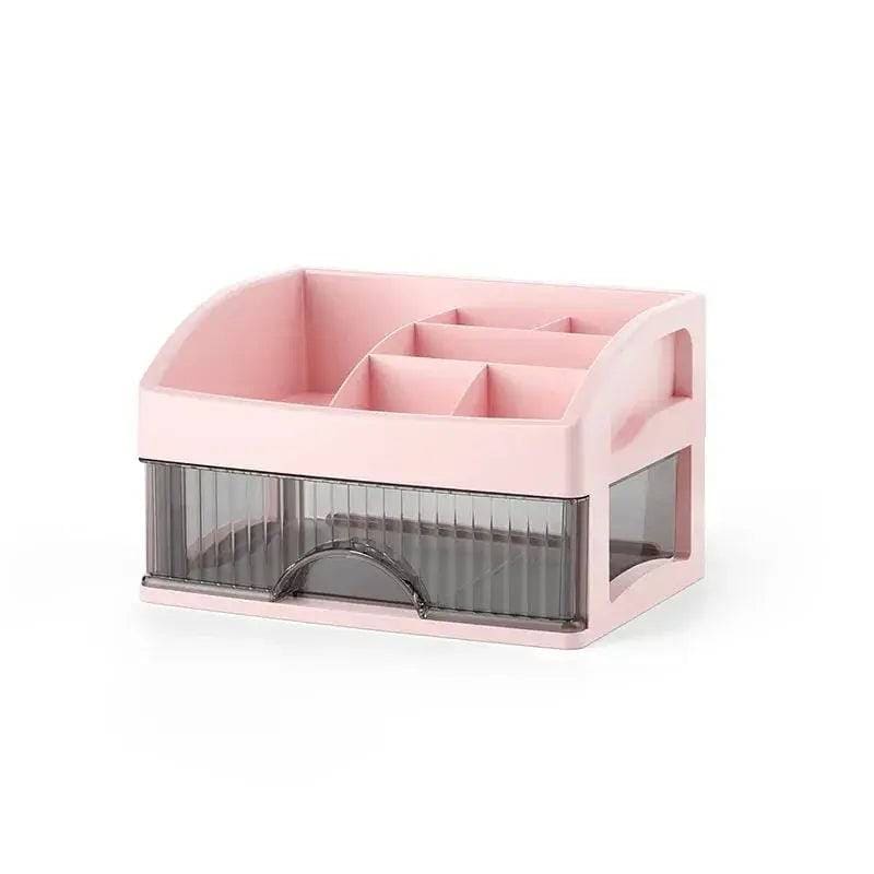 Chic Cosmetic Storage Solution: Large Capacity Drawer Makeup Box - Pink-single