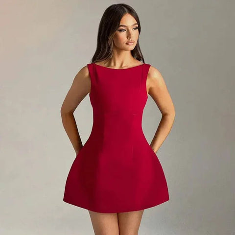 Slim-fitting Dresses - Red / L