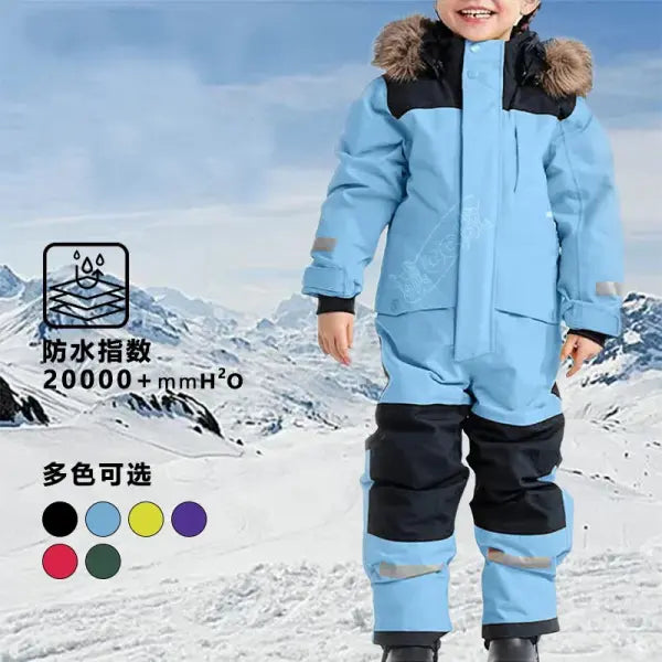 Children Ski Jumpsuit Ski Suit Boys Girls Autumn Winter Windproof Warm Outdoor Fleece Jacket Pants Kids Skiing