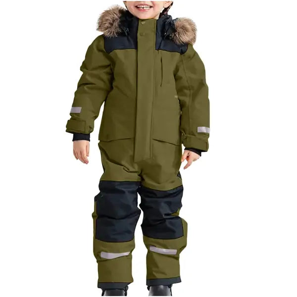 Children Ski Jumpsuit Ski Suit Boys Girls Autumn Winter Windproof Warm Outdoor Fleece Jacket Pants Kids Skiing