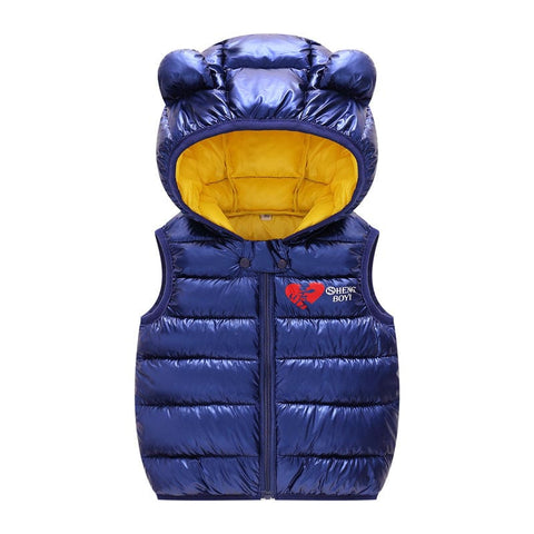 Children’s Warm Down Vest - Autumn Sleeveless Waistcoat for Boys & Girls - dark blue / 100cm