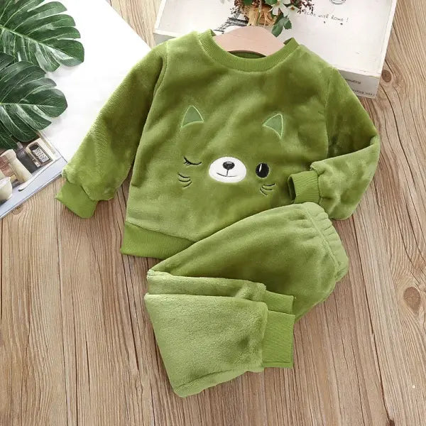 Children’s Pajama Sets Bear Tops + Pants 2Pcs Kids Pajamas Winter Girl Clothing Sets 2 To 6Years Children Clothes Boys