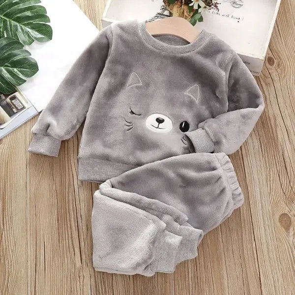 Children’s Pajama Sets Bear Tops + Pants 2Pcs Kids Pajamas Winter Girl Clothing Sets 2 To 6Years Children Clothes Boys