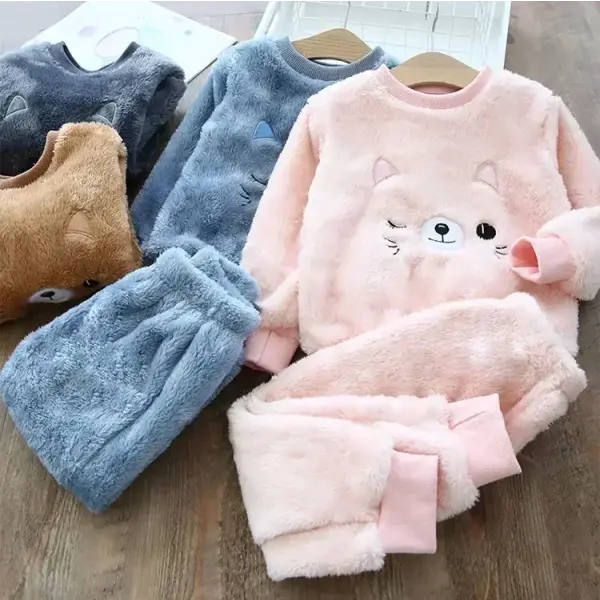 Children’s Pajama Sets Bear Tops + Pants 2Pcs Kids Pajamas Winter Girl Clothing Sets 2 To 6Years Children Clothes Boys