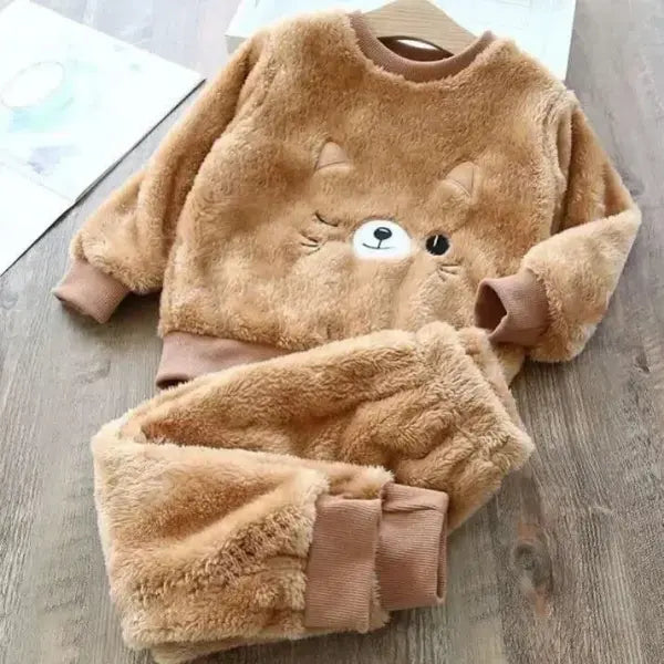 Children’s Pajama Sets Bear Tops + Pants 2Pcs Kids Pajamas Winter Girl Clothing Sets 2 To 6Years Children Clothes Boys